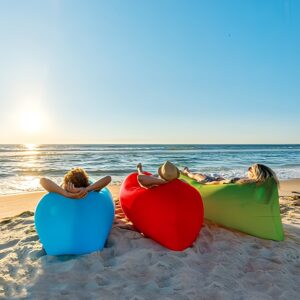 Saltea Gonflabila tip Sezlong Lazy Bag pentru plaja/piscina, umflare Rapida fara pompa