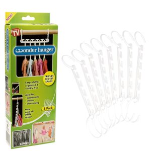 Set 8x Umerase Magic organizatoare haine, economisire 50% spatiu, Wonder hanger, alb