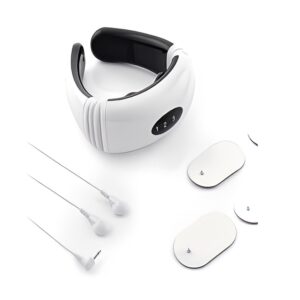 Aparat de Masaj Cervical cu Impuls Electromagnetic pentru durerile de gat si spate, 6 Programe, 2 Electrozi Inclusi, 3 nivele de intensitate