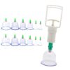 Set 12 Ventuze pentru Masaj, Pompa cu Vacuum, Functie Terapeutica, Transparente